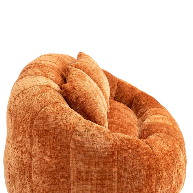Durable Comfort High Back Bean Bag Sofa Lounger for Adults and Kids, Indoor & Outdoor, Orange Chenille-海智集-Default-