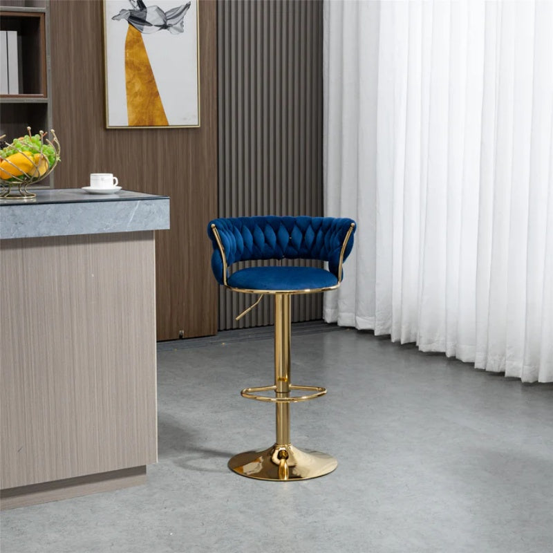 COOLMORE Swivel Bar Stools Set of 2 Adjustable Counter Height Chairs with Footrest for Kitchen, Dining Room 2PC/SET-海智集-Default-
