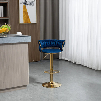 COOLMORE Swivel Bar Stools Set of 2 Adjustable Counter Height Chairs with Footrest for Kitchen, Dining Room 2PC/SET-海智集-Default-