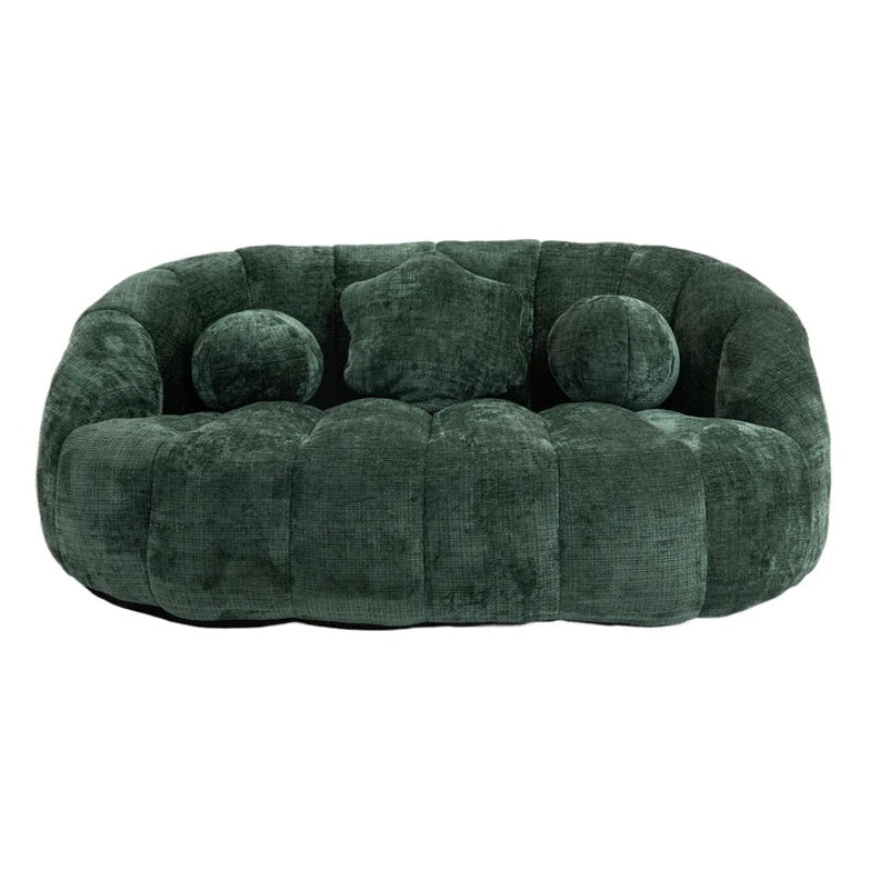 Bean Bag Sofa Lazy Sofa Durable Comfort Lounger High Back Bean Bag Chair Couch for Adults and Kids, Emerald Chenille-海智集-Default-