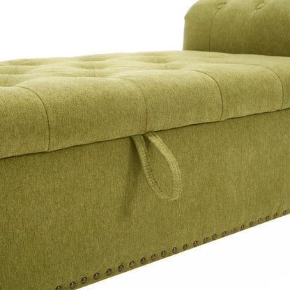 Coolmore Storage Ottoman 55.12 Inches Upholstered Fabric Storage Ottoman Bench,Button Tufted Ottoman with Storage for Living Room,Bedroom End of Bed Bench Withstands 275lbs-海智集-Default-