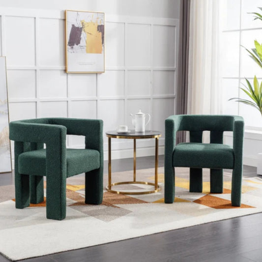 COOLMORE Contemporary Designed Fabric Upholstered Accent/Dining Chair /Barrel Side Chairs Kitchen Armchair for Living Room 2PC/SET-海智集-Default-