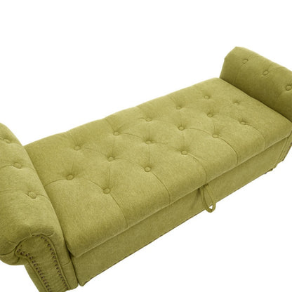 Coolmore Storage Ottoman 55.12 Inches Upholstered Fabric Storage Ottoman Bench,Button Tufted Ottoman with Storage for Living Room,Bedroom End of Bed Bench Withstands 275lbs-海智集-Default-
