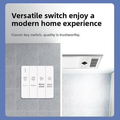 Integrated Ceiling Light Heater with Exhaust Fan for Bathroom, Multi-Functional Bathroom Heater-Kitchen & Bathroom-海智集-Key Switches-300X600-