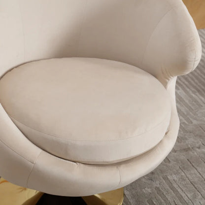 360 Degree Swivel Cuddle Barrel Accent Chairs, Round Armchairs with Wide Upholstered, Fluffy Fabric Chair for Living Room, Bedroom, Office, Waiting Rooms-海智集-Default-