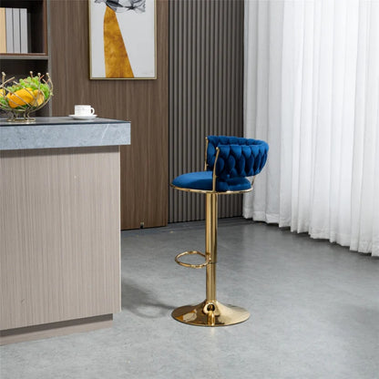 COOLMORE Swivel Bar Stools Set of 2 Adjustable Counter Height Chairs with Footrest for Kitchen, Dining Room 2PC/SET-海智集-Default-