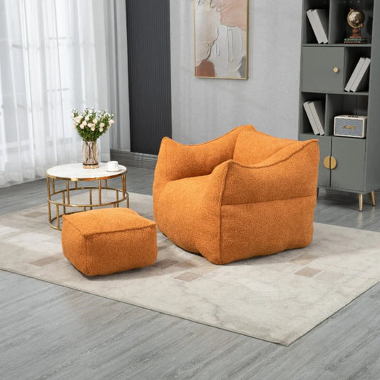 COOLMORE Bean Bag Chair Lazy Sofa/Footstool Durable Comfort Lounger High Back Bean Bag Chair Couch for Adults and Kids, Indoor & Outdoor-海智集-Default-