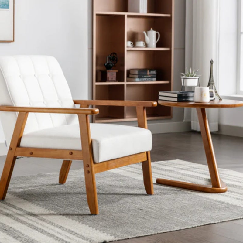 Leisure Chair with Solid Wood Armrest and Feet, Mid-Century Modern Accent chair, for Living Room Bedroom Studio chair-海智集-Default-