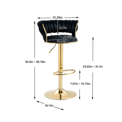 COOLMORE Swivel Bar Stools Adjustable Counter Height Chairs with Footrest for Kitchen, Dining Room-海智集-Default-