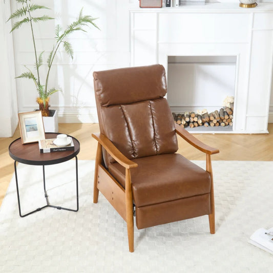 COOLMORE Wood Frame Armchair, Modern Accent Chair Lounge Chair for Living Room-海智集-Default-