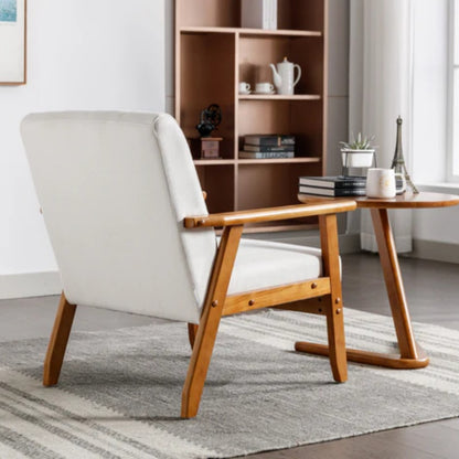 Leisure Chair with Solid Wood Armrest and Feet, Mid-Century Modern Accent chair, for Living Room Bedroom Studio chair-海智集-Default-
