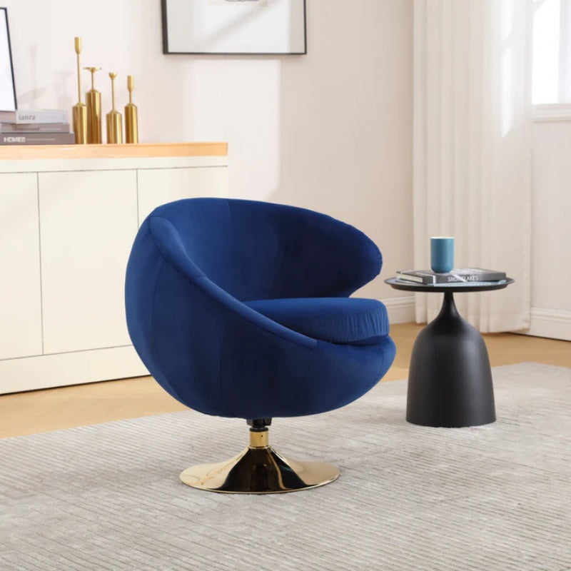 360 Degree Swivel Cuddle Barrel Accent Chairs, Round Armchairs with Wide Upholstered, Fluffy Fabric Chair for Living Room, Bedroom, Office, Waiting Rooms-海智集-Default-