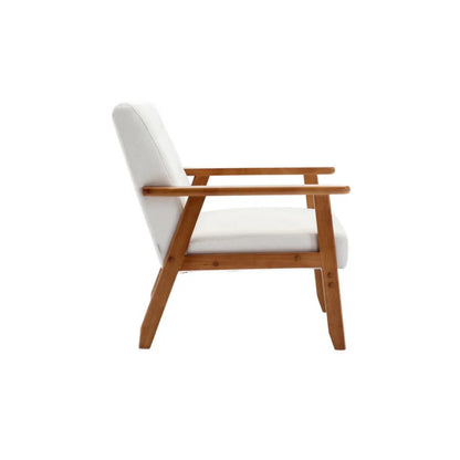 Leisure Chair with Solid Wood Armrest and Feet, Mid-Century Modern Accent chair, for Living Room Bedroom Studio chair-海智集-Default-