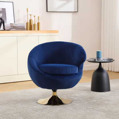 360 Degree Swivel Cuddle Barrel Accent Chairs, Round Armchairs with Wide Upholstered, Fluffy Fabric Chair for Living Room, Bedroom, Office, Waiting Rooms-海智集-Default-