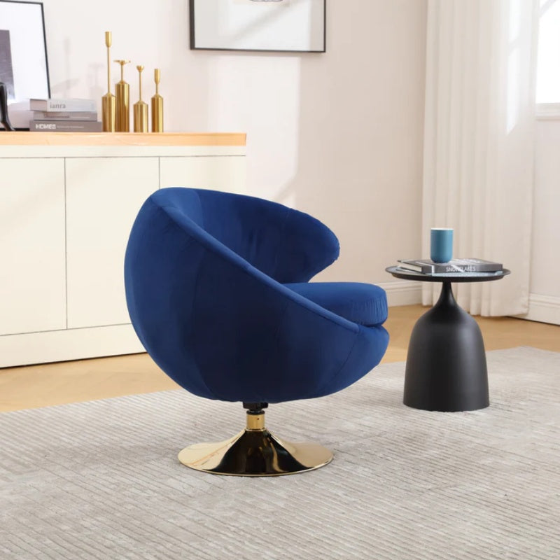 360 Degree Swivel Cuddle Barrel Accent Chairs, Round Armchairs with Wide Upholstered, Fluffy Fabric Chair for Living Room, Bedroom, Office, Waiting Rooms-海智集-Default-