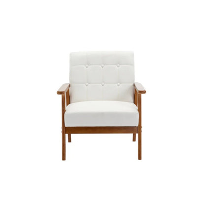 Leisure Chair with Solid Wood Armrest and Feet, Mid-Century Modern Accent chair, for Living Room Bedroom Studio chair-海智集-Default-