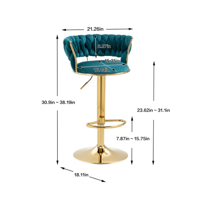 COOLMORE Swivel Bar Stools Set of 2 Adjustable Counter Height Chairs with Footrest for Kitchen, Dining Room 2PC/SET-海智集-Default-