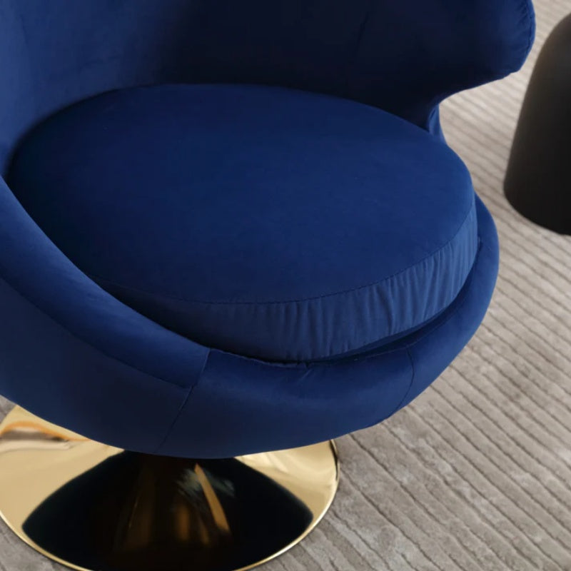 360 Degree Swivel Cuddle Barrel Accent Chairs, Round Armchairs with Wide Upholstered, Fluffy Fabric Chair for Living Room, Bedroom, Office, Waiting Rooms-海智集-Default-
