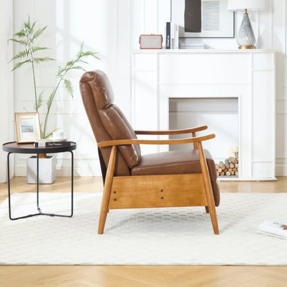 COOLMORE Wood Frame Armchair, Modern Accent Chair Lounge Chair for Living Room-海智集-Default-