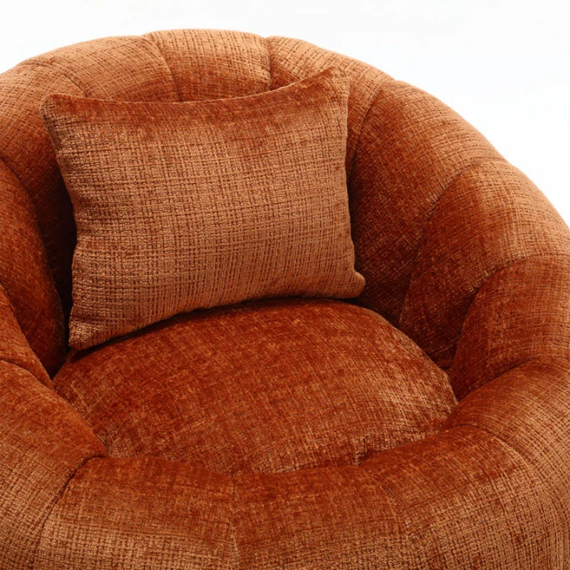 COOLMORE Modern Extra Large Round Bean Bag Chair with Footrest for Living Room, Chenille Fabric Lazy Sofa with Pillow for Adults, Teenagers,Child, Suitable for Bedroom, Dormitory, Study Room-海智集-Default-