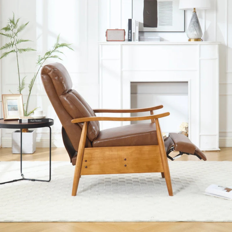 COOLMORE Wood Frame Armchair, Modern Accent Chair Lounge Chair for Living Room-海智集-Default-