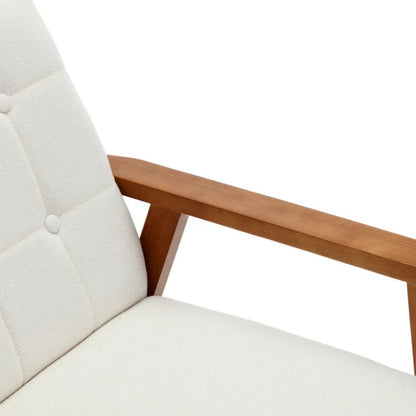 Leisure Chair with Solid Wood Armrest and Feet, Mid-Century Modern Accent chair, for Living Room Bedroom Studio chair-海智集-Default-