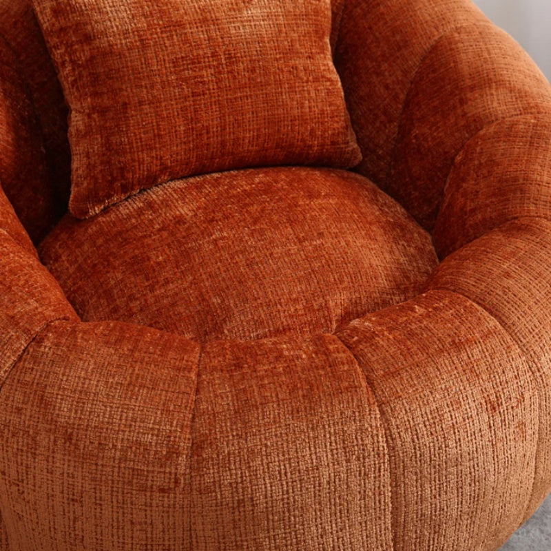 COOLMORE Modern Extra Large Round Bean Bag Chair with Footrest for Living Room, Chenille Fabric Lazy Sofa with Pillow for Adults, Teenagers,Child, Suitable for Bedroom, Dormitory, Study Room-海智集-Default-