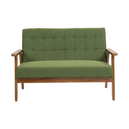 COOLMORE Mid-Century Modern Solid Loveseat Sofa Upholstered Linen Loveseat, 2-Seat Upholstered Loveseat Sofa Modern Couch-海智集-Default-