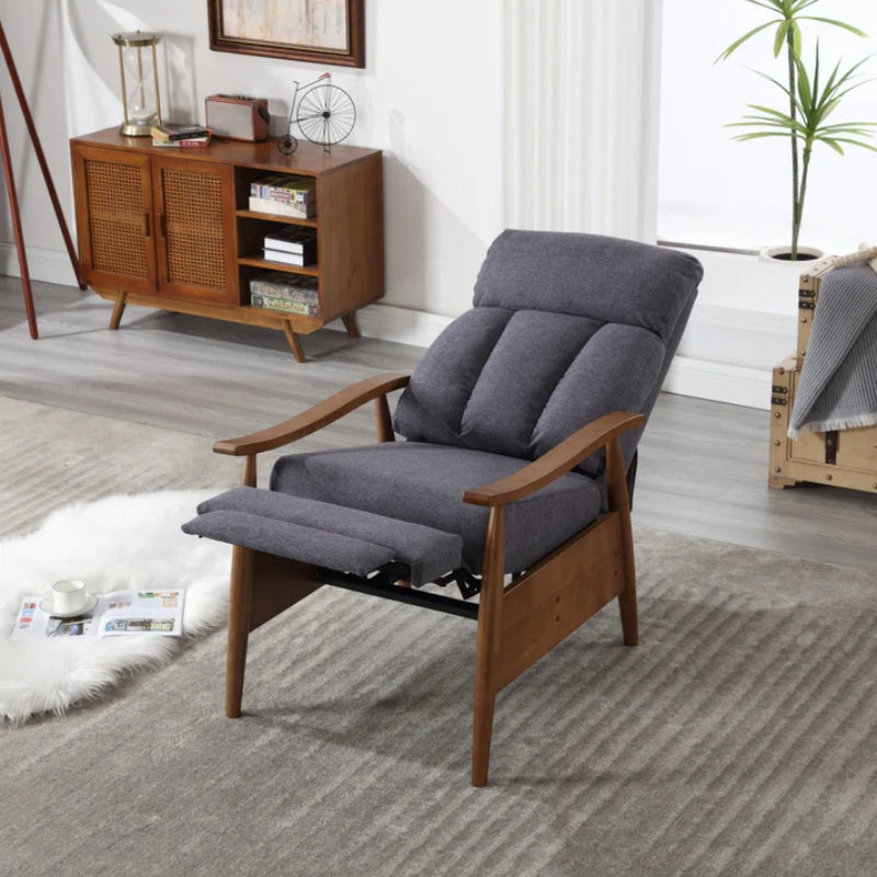 COOLMORE Wood Frame Armchair, Modern Accent Chair Lounge Chair for Living Room-海智集-Default-