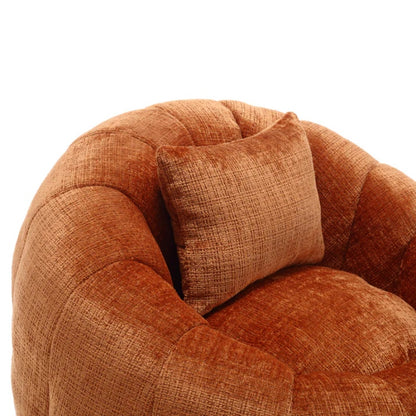 COOLMORE Modern Extra Large Round Bean Bag Chair with Footrest for Living Room, Chenille Fabric Lazy Sofa with Pillow for Adults, Teenagers,Child, Suitable for Bedroom, Dormitory, Study Room-海智集-Default-