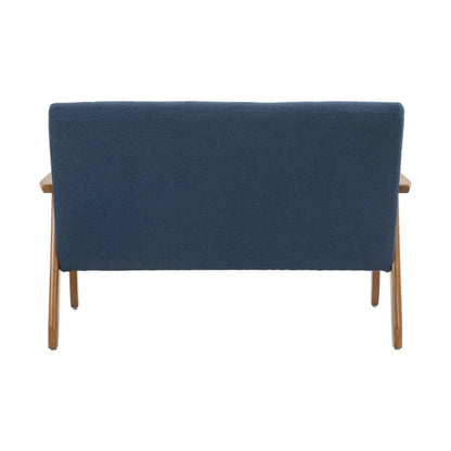 COOLMORE Mid-Century Modern Solid Loveseat Sofa Upholstered Linen Loveseat, 2-Seat Upholstered Loveseat Sofa Modern Couch-海智集-Default-