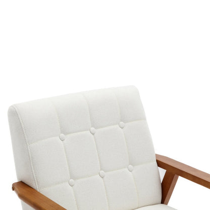 Leisure Chair with Solid Wood Armrest and Feet, Mid-Century Modern Accent chair, for Living Room Bedroom Studio chair-海智集-Default-