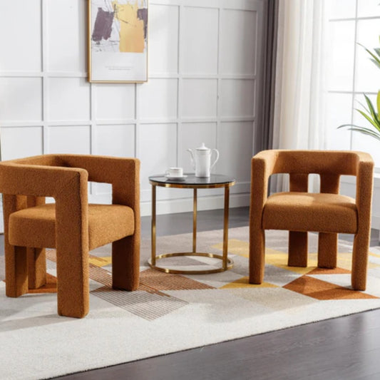 COOLMORE Contemporary Designed Fabric Upholstered Accent/Dining Chair /Barrel Side Chairs Kitchen Armchair for Living Room 2PC/SET-海智集-Default-