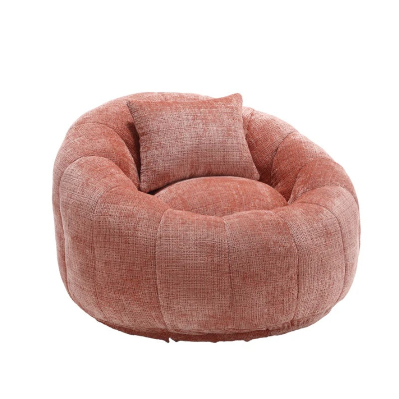 COOLMORE Modern Extra Large Round Bean Bag Chair with Footrest for Living Room, Chenille Fabric Lazy Sofa with Pillow for Adults, Teenagers,Child, Suitable for Bedroom, Dormitory, Study Room-海智集-Default-