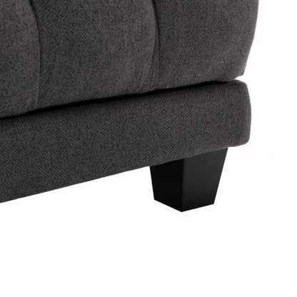 COOLMORE Multifunctional Living Room Leisure Chaise Lounge Barry Tufted Comfy Armchair Wireless Charging, Smooth Reclining Backrest & Lumbar Pillow for Home Apartment (Dark Grey linen)-海智集-Default-
