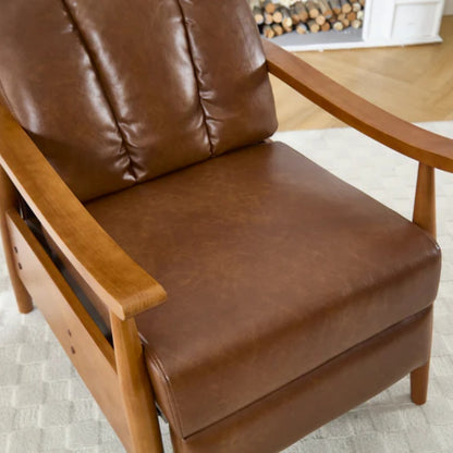 COOLMORE Wood Frame Armchair, Modern Accent Chair Lounge Chair for Living Room-海智集-Default-