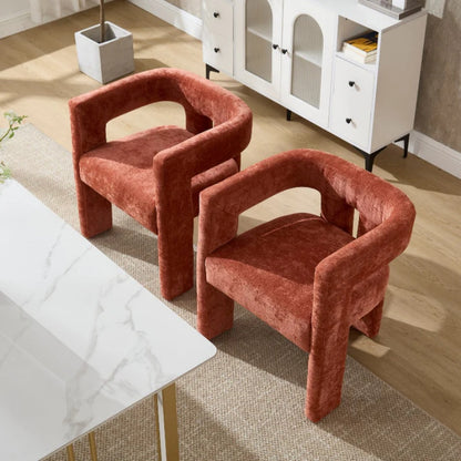 Campcraft Contemporary Designed Fabric Upholstered Accent/Dining Chair /Barrel Side Chairs Kitchen Armchair for Living Room 2PC/SET-海智集-Default-