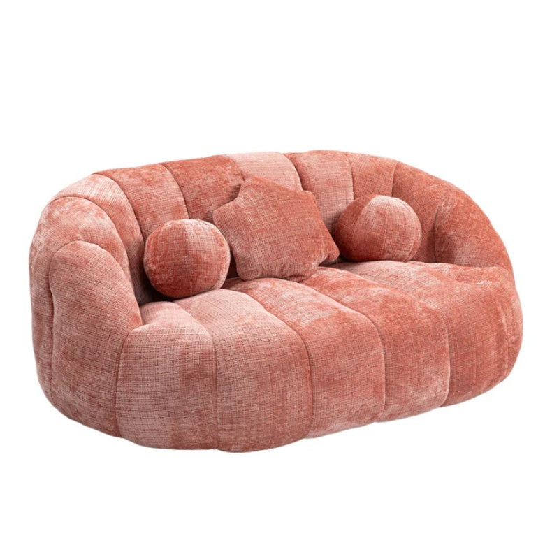 Durable Comfort High Back Pink Chenille Bean Bag Sofa Lounger for Adults and Kids, Indoor & Outdoor-海智集-Default-