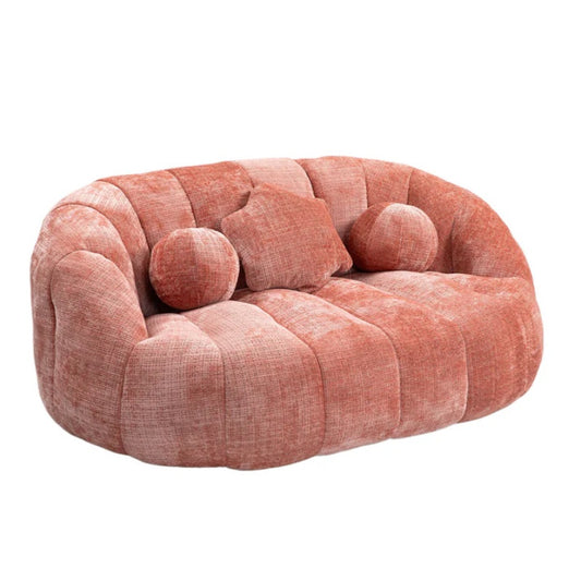 Durable Comfort High Back Pink Chenille Bean Bag Sofa Lounger for Adults and Kids, Indoor & Outdoor-海智集-Default-