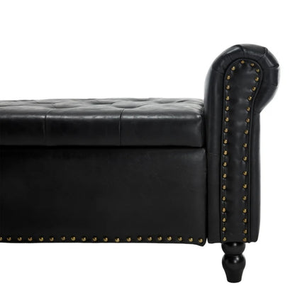 Coolmore Storage Ottoman 55.12 Inches Upholstered Fabric Storage Ottoman Bench,Button Tufted Ottoman with Storage for Living Room,Bedroom End of Bed Bench Withstands 275lbs-海智集-Default-