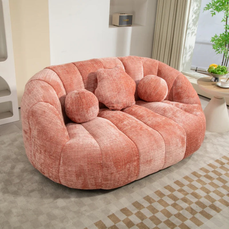 Durable Comfort High Back Pink Chenille Bean Bag Sofa Lounger for Adults and Kids, Indoor & Outdoor-海智集-Default-