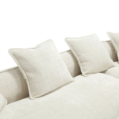 Modular Sectional Sofa, U-Shaped Couch with Sofa for five & Pillows, Modern Minimalist chenille Fabric Large Comfy Cloud Sofas, Living Room Furniture Sets-海智集-Default-