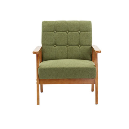 Leisure Chair with Solid Wood Armrest and Feet, Mid-Century Modern Accent chair, for Living Room Bedroom Studio chair-海智集-Default-