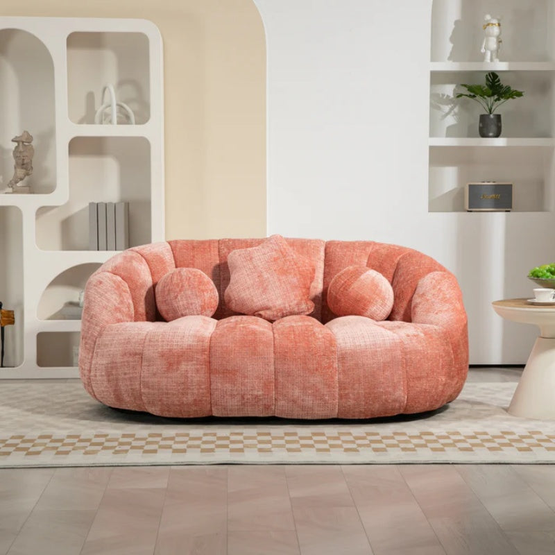 Durable Comfort High Back Pink Chenille Bean Bag Sofa Lounger for Adults and Kids, Indoor & Outdoor-海智集-Default-