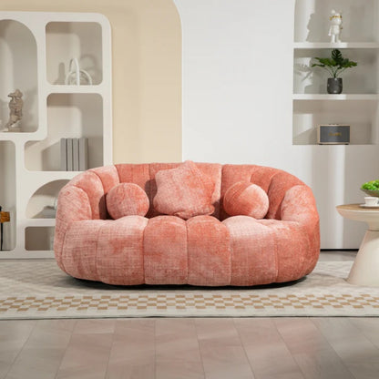 Durable Comfort High Back Pink Chenille Bean Bag Sofa Lounger for Adults and Kids, Indoor & Outdoor-海智集-Default-