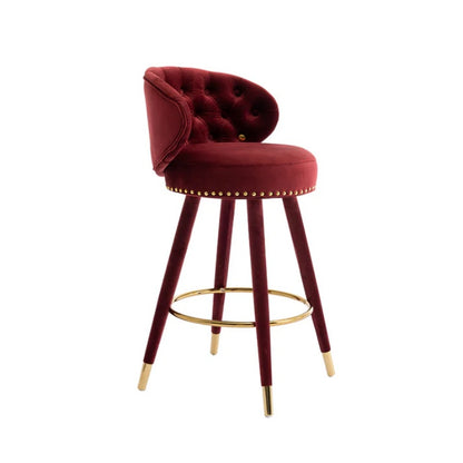 COOLMORE Counter Height Bar Stools Set of 2 for Kitchen Counter Solid Wood Legs with a fixed height of 360 degrees-海智集-Default-
