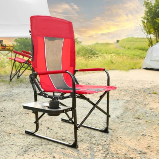 Hammock Camping Chair, Folding Portable Rocking Chair, Aluminum Alloy Adjustable Back Swinging Chair with Pillow Cup Holder, Recliner with Carry Bag for Outdoor Travel Lawn Backyard, Blue (2pcs)-海智集-Default-