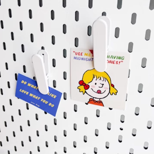 Heavy-Duty White Clips for Pegboard - Premium Quality Aluminum Accessories, Strong and Durable for Versatile Use-海智集-