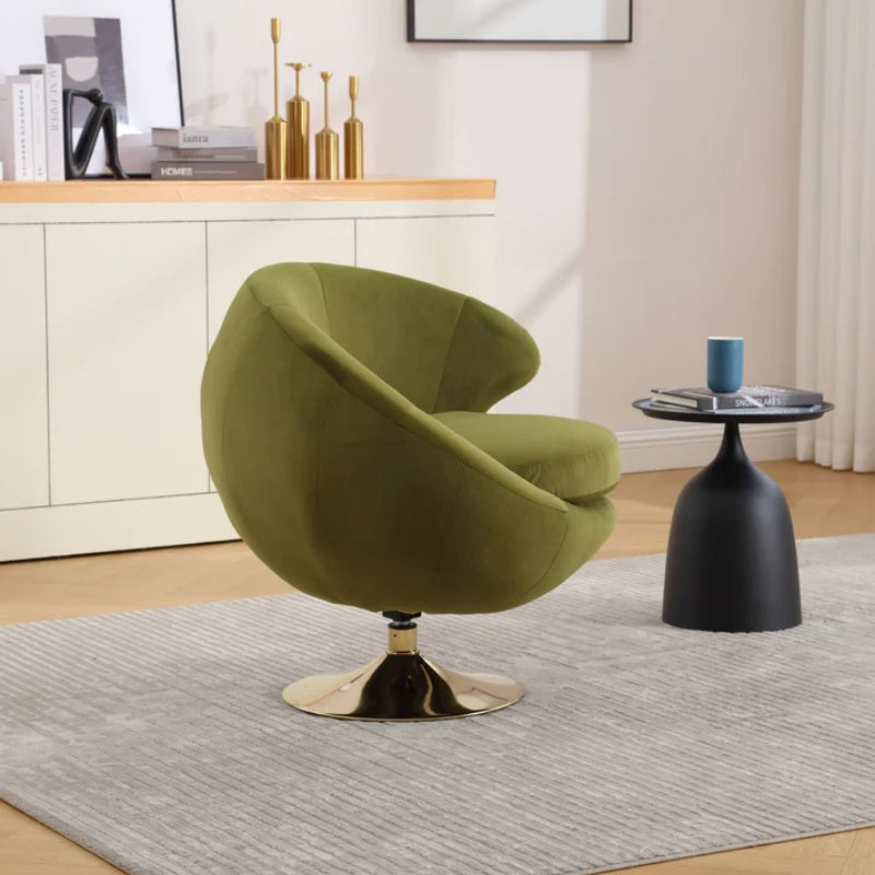 360 Degree Swivel Cuddle Barrel Accent Chairs, Round Armchairs with Wide Upholstered, Fluffy Fabric Chair for Living Room, Bedroom, Office, Waiting Rooms-海智集-Default-