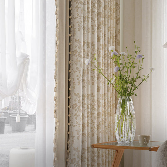 The language of flowing light and flowers Curtain:the artistry of color-woven jacquard meets superior light-blocking performance, softness, and an exquisite drape-海智集-